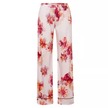 Широкие пижамные брюки с цветочным принтом Eleni Hanro