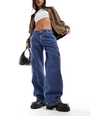 Широкие прямые джинсы свободного кроя с заниженной талией Dr Denim Hill и карманами цвета каменной гальки Dr Denim