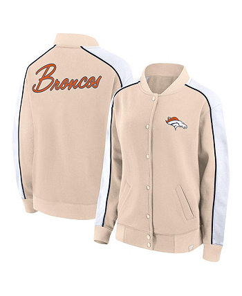 Женская светло-коричневая университетская куртка с длинными кнопками Denver Broncos Lounge Fanatics
