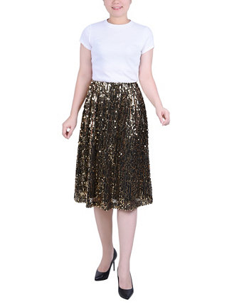Миниатюрная юбка длиной до колена с пайетками NY Collection