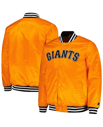 Мужская оранжевая модная атласная университетская куртка San Francisco Giants Cross Bronx с застежкой на пуговицы Starter