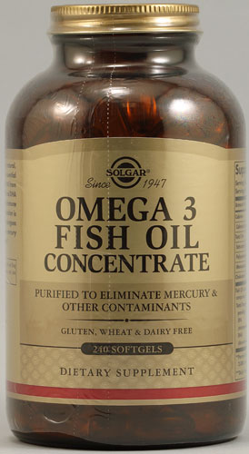 Omega-3, Концентрат рыбьего жира - 240 мягких капсул - Solgar Solgar