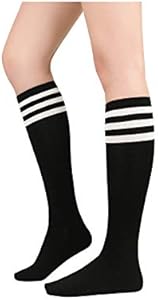 Century Star Women's Knee High Socks Athletic Thin Stripes Tube Socks High Stockings Outdoor Sport Socks Century Star