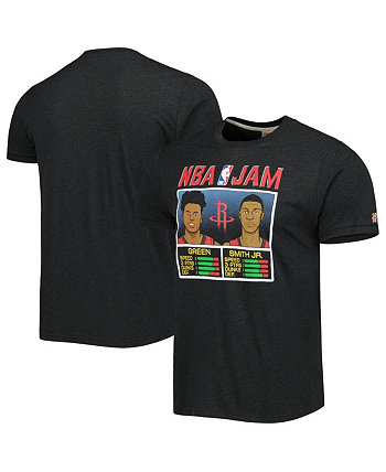 Мужская темно-угольная футболка NBA Jam Tri-Blend Jalen Green and Jabari Smith Jr. Houston Rockets NBA Jam Homage