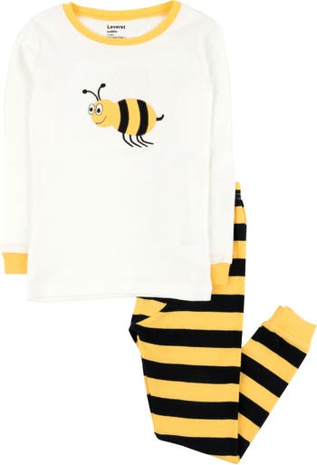 Bee Print Cotton Pajama 2-Piece Set Leveret