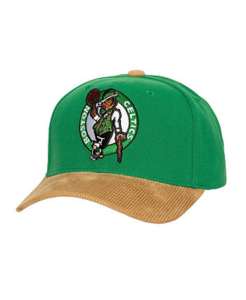 Мужская вельветовая шляпа Kelly Green с регулируемой короной и потертостями Boston Celtics Pro Crown Mitchell & Ness