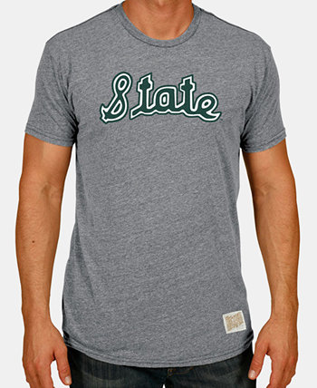 Мужская футболка с логотипом Michigan State Spartans Tri-Blend Vault Retro Brand