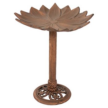 Sunnydaze Garden Lotus Metal Bird Bath - Copper Patina - 16.5 In Sunnydaze Decor