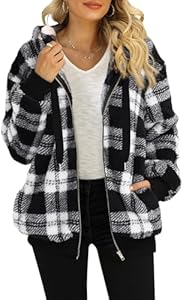 Женская Флисовая кофта Nirovien Nirovien Womens Sherpa Jacket Fuzzy Zip Up Hoodie Oversized Fleece Jackets Fluffy Coat with Pockets Nirovien