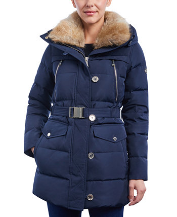 Женское пуховое пальто с воротником из искусственного меха и капюшоном, созданное для Macy's Michael Kors
