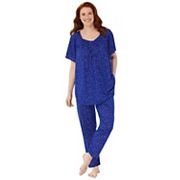 Dreams & Co. Women's Plus Size Short-sleeve Cooling Pajama Set Dreams & Co.