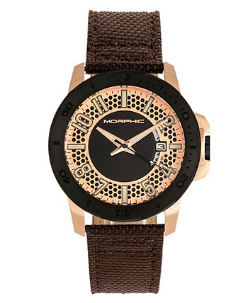 Женские часы M70 Series черного, синего, коричневого, оливкового или цвета хаки холщового цвета с ремешком из натуральной кожи, длина 46 м Morphic