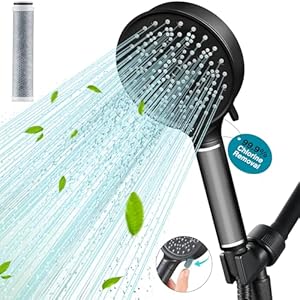 Cobbe Filtered Shower Head with Handheld, 6 Spray Modes, Water Softener Filters - Remove Chlorine, Reduce Dry Skin - Brushed Nickel Cobbe