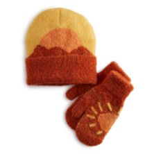 Женский комплект SO® Knit Sunset Hat и варежки SO