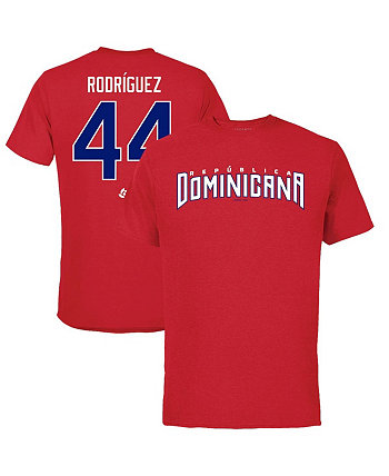 Мужская красная мужская футболка Julio Rodriguez Dominican Republic Baseball 2023 World Baseball Classic с именем и номером Legends