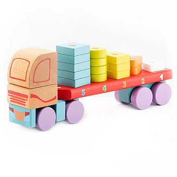 Wise Elk/cubika Wooden Toy - Truck With Bricks Lm-13 Wise Elk