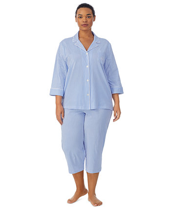 Пижамный комплект с верхом на пуговицах и брюками большого размера Ralph Lauren