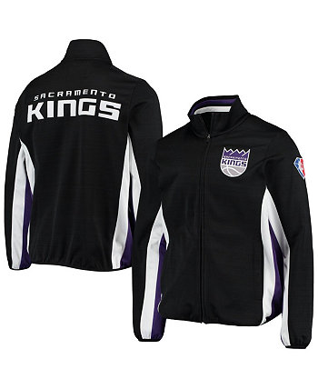 Мужская черная спортивная куртка Sacramento Kings 75th Anniversary Power Forward Space-Dye на молнии во всю длину G-III Sports by Carl Banks