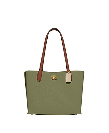 Polished Pebble Leather Willow Tote with Interior Zip Pocket COACH