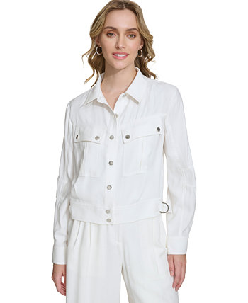 Women's Long-Sleeve Button-Front Jacket Calvin Klein