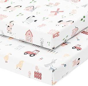 Детское постельное бельё Joey + Joan Fitted Sheets для Pack and Play – Совместимо с матрасом Graco Pack n Play 27 x 39 дюймов Joey + Joan