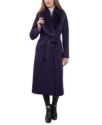 Женское пальто с поясом и воротником из искусственного меха Michael Kors