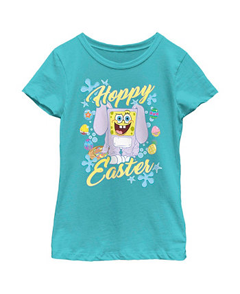Girl's SpongeBob SquarePants Colorful Hoppy Easter  Child T-Shirt Nickelodeon