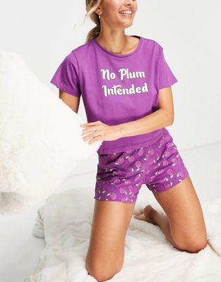 Фиолетовый короткий пижамный комплект Brave Soul без сливового цвета Brave Soul