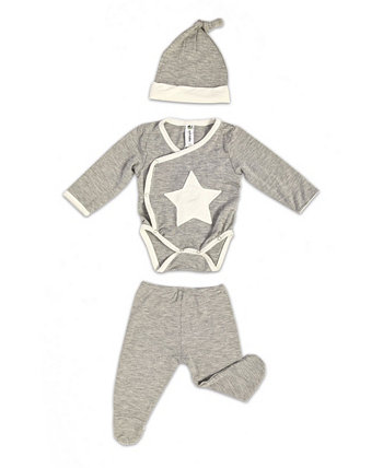 Baby Boys Bamboo 3 шт вышивка звезда набор для новорожденных Earth Baby Outfitters