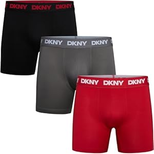 DKNY Flex Microfiber Mens Boxer Briefs - Moisture Wicking Underwear for Men Pack 3 DKNY