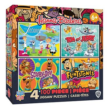 Головоломка Masterpieces Puzzles Hanna Barbera Скуби-Ду, Джетсоны, Флинтстоны и Том и Джерри 4-Pack Masterpieces Puzzles