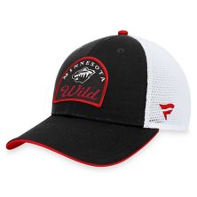Men's Fanatics Branded Black/White Minnesota Wild Fundamental Adjustable Hat Unbranded