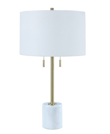 29-дюймовая настольная лампа из металлического мрамора с дизайнерским абажуром FANGIO LIGHTING