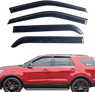 Tape On Window Visor Compatible with Ford Explorer 2011-2019, Side Vent Window Deflector Rain Guard Shade, Truck Accessories-4pcs Likdikdik