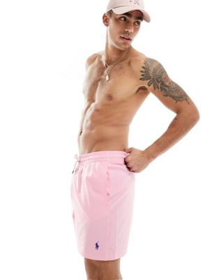 Розовые плавки-шорты с логотипом Polo Ralph Lauren Traveler Polo Ralph Lauren