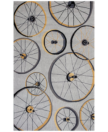 Sonesta Wheels In Motion 2035 Gray 5' x 7'6" Area Rug KAS New York