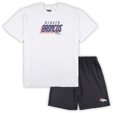 Men's Concepts Sport White/Charcoal Denver Broncos Big & Tall T-Shirt and Shorts Set Unbranded
