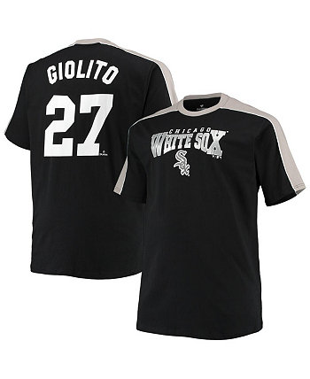 Мужская черно-серая футболка Lucas Giolito Chicago White Sox Big and Tall Fashion Piping Player Profile