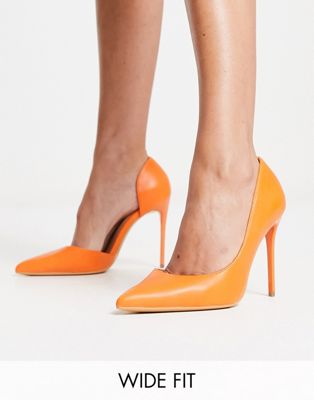 Оранжевые туфли на каблуке с широкой посадкой Truffle Collection Truffle Collection