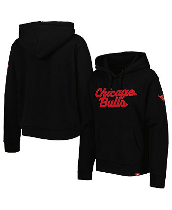 Женская черная худи Chicago Bulls Leona Ava Fleece Tri-Blend Pullover Hoodie Sportiqe