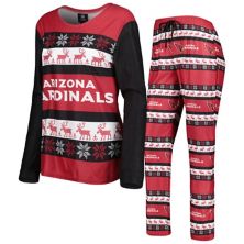 Women's FOCO Cardinal Arizona Cardinals Holiday Ugly Pajama Set Unbranded