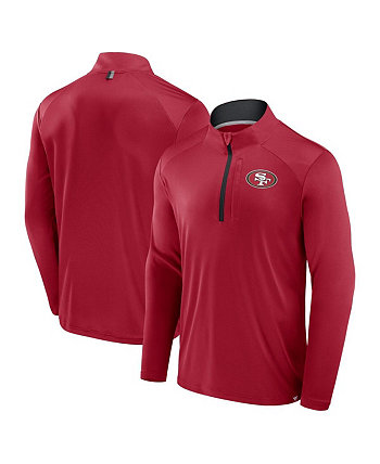 Men's Scarlet San Francisco 49ers Defender Long Sleeve Quarter-Zip Jacket Fanatics