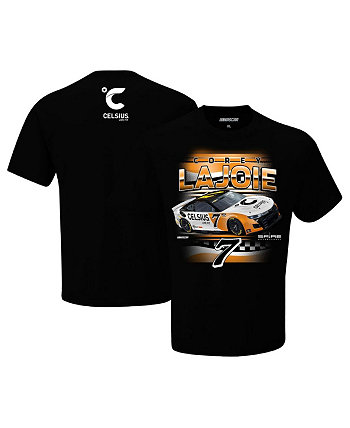Мужская черная футболка Corey LaJoie Celsius Car Checkered Flag Sports
