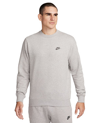 Мужской клубный флисовый свитшот свободного кроя с логотипом и круглым вырезом Nike