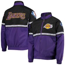 Мужская стартовая черная/фиолетовая куртка Los Angeles Lakers NBA 75th Anniversary Academy II с молнией во всю длину по реглану Starter