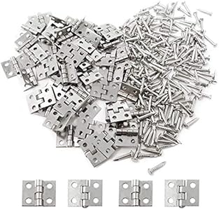 Honbay 50PCS Miniature Dollhouse Hinges Jewelry Box Tiny Hardware Accessories with 200PCS Screws (Gold) Honbay