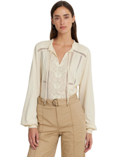 Женская блузка с вышивкой и завязками на шее LAUREN Ralph Lauren LAUREN Ralph Lauren