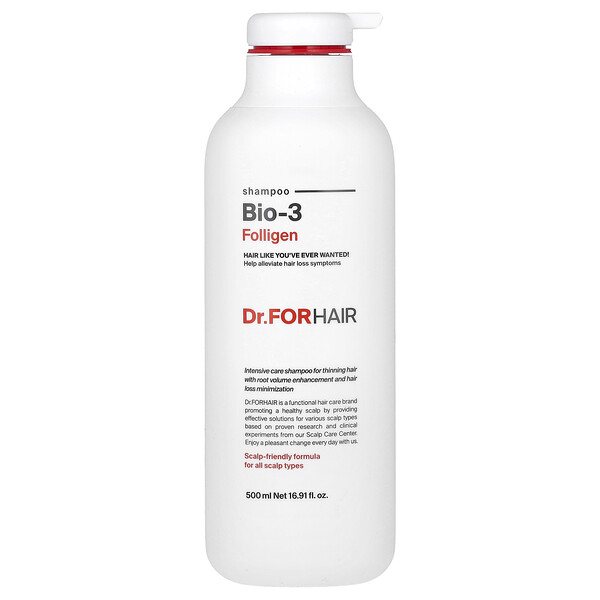 Шампунь Folligen, Bio-3, 16,91 жидких унций (500 мл) Dr.ForHair