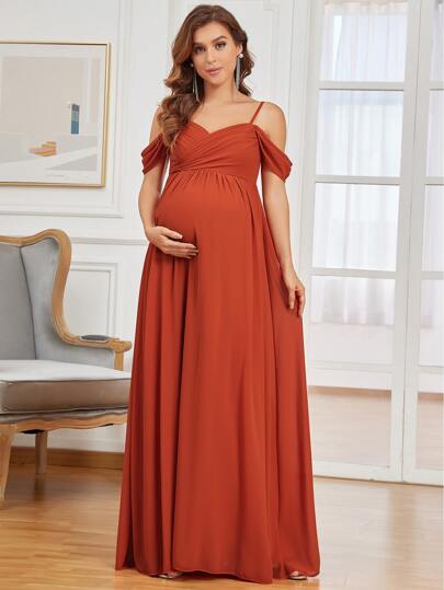 EVER-PRETTY для беременных Платье открытыми плечами с молнией из шифона EVER-PRETTY