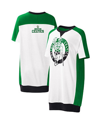Женское белое платье-футболка Boston Celtics Free Throw G-III